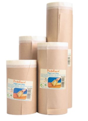 Rollo de papel con cinta adhesiva deluxe